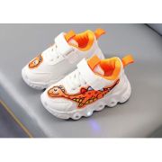 Adidasi cu luminite pentru baietei - Orange dino ADKL-1-1-c