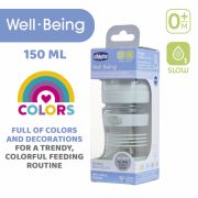 Biberon sticla Chicco WellBeing, tetina s., flux normal, 150ml, unisex, 0luni+ CHC2871130-7