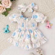 Body roz pal cu fustita cu volanase pentru fetite MDNew220-de2