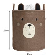 Cos Pliabil Pentru Depozitare Jucarii cu Snur pentru Inchidere, PREMIUM XL, 63 l, Impermeabil, SIPO, Brown Bear EKDXB05
