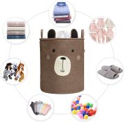 Cos Pliabil Pentru Depozitare Jucarii cu Snur pentru Inchidere, PREMIUM XL, 63 l, Impermeabil, SIPO, Brown Bear EKDXB05