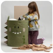 Cos Pliabil Pentru Depozitare Jucarii cu Snur pentru Inchidere, PREMIUM XL, 63 l, Impermeabil, SIPO, Dino EKDXB06