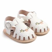 Sandalute albe cu floricele brodate (marime disponibila: 3-6 luni (marimea 18 incaltaminte)) amm2058-1-p24.3-6 luni (marimea 18 incaltaminte)