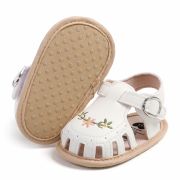 Sandalute albe cu floricele brodate (marime disponibila: 3-6 luni (marimea 18 incaltaminte)) amm2058-1-p24.3-6 luni (marimea 18 incaltaminte)