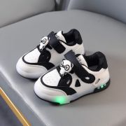 Adidasi negru cu alb cu luminite - Panda MB8001-1-c