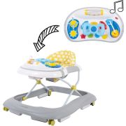 Premergator, FreeON, Little Driver, Pliabil, Cu sunete si lumini, Inaltime reglabila in 3 pozitii, 6 luni+, Gri/Galben BYN38244