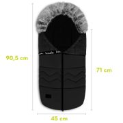 Sac de iarna, Lionelo, Frode, Pentru carucior, 90x45 cm, Impermeabil, Universal, Negru BYNLO-FRODE_BLACK_CARBON