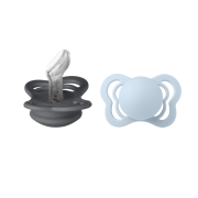 Bibs - set 2 suzete couture silicon, tetina anatomica, 0 luni + bbbsetsiliconanatomiccouture