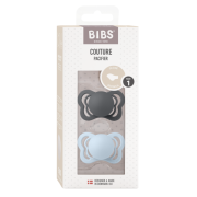 Bibs - set 2 suzete couture silicon, tetina anatomica, 0 luni + bbbsetsiliconanatomiccouture