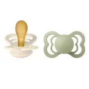 Bibs - set 2 suzete supreme latex, tetina simetrica, 6 luni +-ivory/sage bbb270346