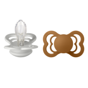 Bibs - set 2 suzete supreme silicon, tetina simetrica, 6 luni +-haze/caramel bbb260358