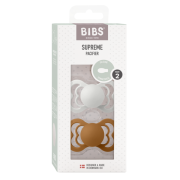 Bibs - set 2 suzete supreme silicon, tetina simetrica, 6 luni +-haze/caramel bbb260358