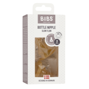 Bibs - set 2 tetine pentru biberon, latex, cu flux lent bbb5000030