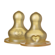 Bibs - set 2 tetine pentru biberon, latex, cu flux mediu bbb5000050