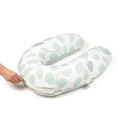 doomoo - perna mare pentru gravide si bebelusi 3 in 1, bumbac organic buddy leaves aqua green bbbb31