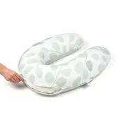 doomoo - perna mare pentru gravide si bebelusi 3 in 1, bumbac organic buddy leaves aqua green bbbb31