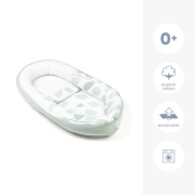 Doomoo - baby nest din bumbac organic cocoon leaves aqua green bbbco08
