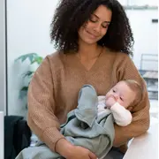 Doomoo - esarfa pentru alaptat multifunctionala din bumbac organic mom&rsquo;n play green bbb37001024