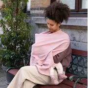 Doomoo - esarfa pentru alaptat multifunctionala din bumbac organic mom&rsquo;n play pink bbb37001022