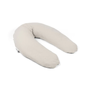 Doomoo - perna mare 3 in 1 comfy big tetra almond din bumbac organic: perna gravide, suport pentru hranire, suport pentru bebe bbb35001027
