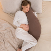Doomoo - perna mare 3 in 1 comfy big tetra chocolate din bumbac organic: perna gravide, suport pentru hranire, suport pentru bebe bbb35001028