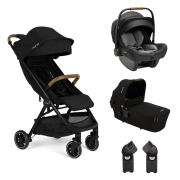 Nuna - set carucior ultracompact trvl caviar + adaptori trvl + landou lytl caviar + scoica auto i-size pipa next caviar bbbst15713cvrglset3