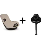 Nuna - set scaun auto rotativ i-size todl next biscotti, 40-105 cm + baza isofix base next i-size pentru todl next, testat adac bbbcs14910bisglset