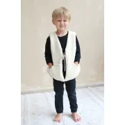 Vesta Pentru Copii, Reversibila, Dublat, Muselina Carouri Bej Si Tesatura Bucle Crem, Teddy By Babyly, 104 110, 3-5 Ani Pjb4196105