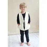 Vesta Pentru Copii, Reversibila, Dublat, Muselina Carouri Bej Si Tesatura Bucle Crem, Teddy By Babyly, 92 98, 1-3 Ani Pjb4196051