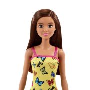 BARBIE PAPUSA CLASICA SATENA CU ROCHITA GALBENA CU IMPRIMEU CU FLUTURI VIVMTT7439_HBV08