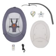 Balansoar si sezlong, Lionelo, Ralf, 2 in 1, Electric, Cu telecomanda si cablu USB, Cu miscare laterala de balansare si 5 niveluri diferite de viteza, Cu 12 melodii, Gri Grafit, Resigilat BYNLO-RALF_GREY_GRAPHITE_RESIGILAT