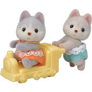 Figurine sylvanian families-gemenii catelusi husky sf5638