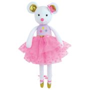Jucarie plus muzicala jemini 40cm balerina soricel alb je024451
