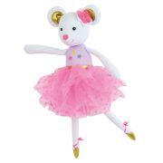 Jucarie plus muzicala jemini 40cm balerina soricel alb je024451
