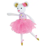 Jucarie plus muzicala jemini 40cm balerina soricel alb je024451