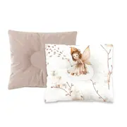 Perna bebelus, MimiNu, Profilata, Cu doua fete, Cu functie anti-soc, Pufoasa, Din catifea si bumbac, 23x26 cm, Materiale certificate Oeko Tex Standard 100, Velvet Fairy BYN6426972025478
