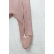 Salopeta Bebelusi Cu Maneca Lunga Si Botosei, Inchidere Cu Fermoar, Bej Fluid, Marimea 68 Pjb4195788