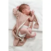 Salopeta Bebelusi Cu Maneca Lunga Si Botosei, Inchidere Cu Fermoar, Bej Fluid, Marimea 68 Pjb4195788