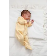Salopeta Bebelusi Cu Maneca Lunga Si Botosei, Inchidere Cu Fermoar, Galben Banana, Marimea 68 Pjb4195757