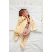 Salopeta Bebelusi Cu Maneca Lunga Si Botosei, Inchidere Cu Fermoar, Galben Banana, Marimea 68 Pjb4195757