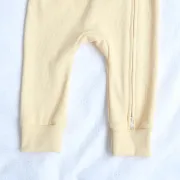 Salopeta Bebelusi Cu Maneca Lunga Si Botosei, Inchidere Cu Fermoar, Galben Banana, Marimea 74 Pjb4195856