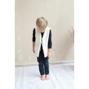 Vesta Pentru Copii, Reversibila, Dublat, Muselina Carouri Bej Si Tesatura Bucle Crem, Teddy By Babyly, 104 110, 3-5 Ani Pjb4196105