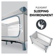 Patut de voiaj usor pliabil, Hauck, Dream N Play Plus, Dusty Blue EKDhk60098