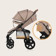 Carucior sport, Lionelo, Annet Plus, De la nastere, Cu accesorii si capotina XXL reglabila, 0 - 22 Kg, Conform cu standardele europene de securitate EN1888-1 si EN1888-2, Bej BYNLO-ANNET_PLUS_BEIGE_SAND