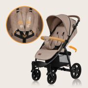 Carucior sport, Lionelo, Annet Plus, De la nastere, Cu accesorii si capotina XXL reglabila, 0 - 22 Kg, Conform cu standardele europene de securitate EN1888-1 si EN1888-2, Bej BYNLO-ANNET_PLUS_BEIGE_SAND