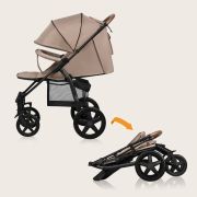 Carucior sport, Lionelo, Annet Plus, De la nastere, Cu accesorii si capotina XXL reglabila, 0 - 22 Kg, Conform cu standardele europene de securitate EN1888-1 si EN1888-2, Bej BYNLO-ANNET_PLUS_BEIGE_SAND
