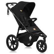 Carucior sport, Lionelo, Azura, Cu 3 roti, Cu baldachin XXL impermeabil, Pliere compacta, Pana la 22 kg, 6-48 luni, Conform cu standardele europene de securitate EN1888-1 si EN1888-2, Negru BYNLO-AZURA_BLACK_ONYX