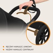 Carucior sport, Lionelo, Azura, Cu 3 roti, Cu baldachin XXL impermeabil, Pliere compacta, Pana la 22 kg, 6-48 luni, Conform cu standardele europene de securitate EN1888-1 si EN1888-2, Negru BYNLO-AZURA_BLACK_ONYX