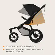 Carucior sport, Lionelo, Azura, Cu 3 roti, Cu baldachin XXL impermeabil, Pliere compacta, Pana la 22 kg, 6-48 luni, Conform cu standardele europene de securitate EN1888-1 si EN1888-2, Negru BYNLO-AZURA_BLACK_ONYX