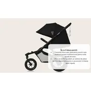 Carucior sport, Lionelo, Azura, Cu 3 roti, Cu baldachin XXL impermeabil, Pliere compacta, Pana la 22 kg, 6-48 luni, Conform cu standardele europene de securitate EN1888-1 si EN1888-2, Negru BYNLO-AZURA_BLACK_ONYX